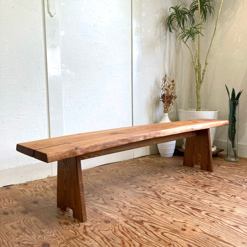 一枚板 ベンチ オニグルミ 無垢 中古 無垢 チェア 椅子 台
