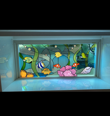 ステンドグラス窓、熱帯魚、画像、パネル | ステンドグラスオーダー