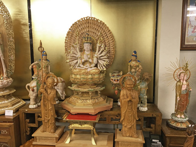 木彫 楠 准胝観音菩薩立像 極彩色仕上げ 仏像 彫刻作品の販売 【株式