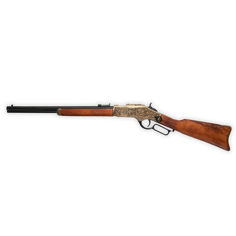 Denix M1873 Lever Action Rifle Replica – Engraved Brass · Western
