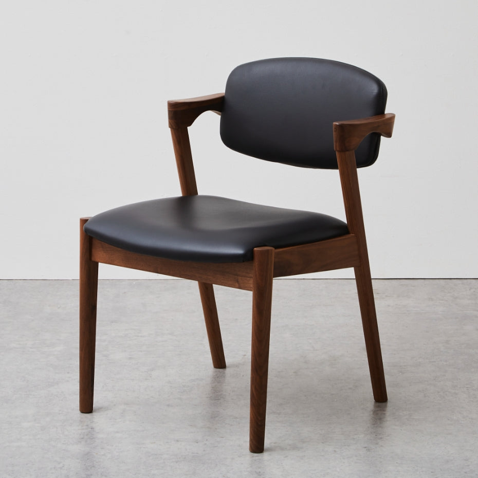 ウォールナット無垢材 ダイニングチェア リラックス 2脚セット