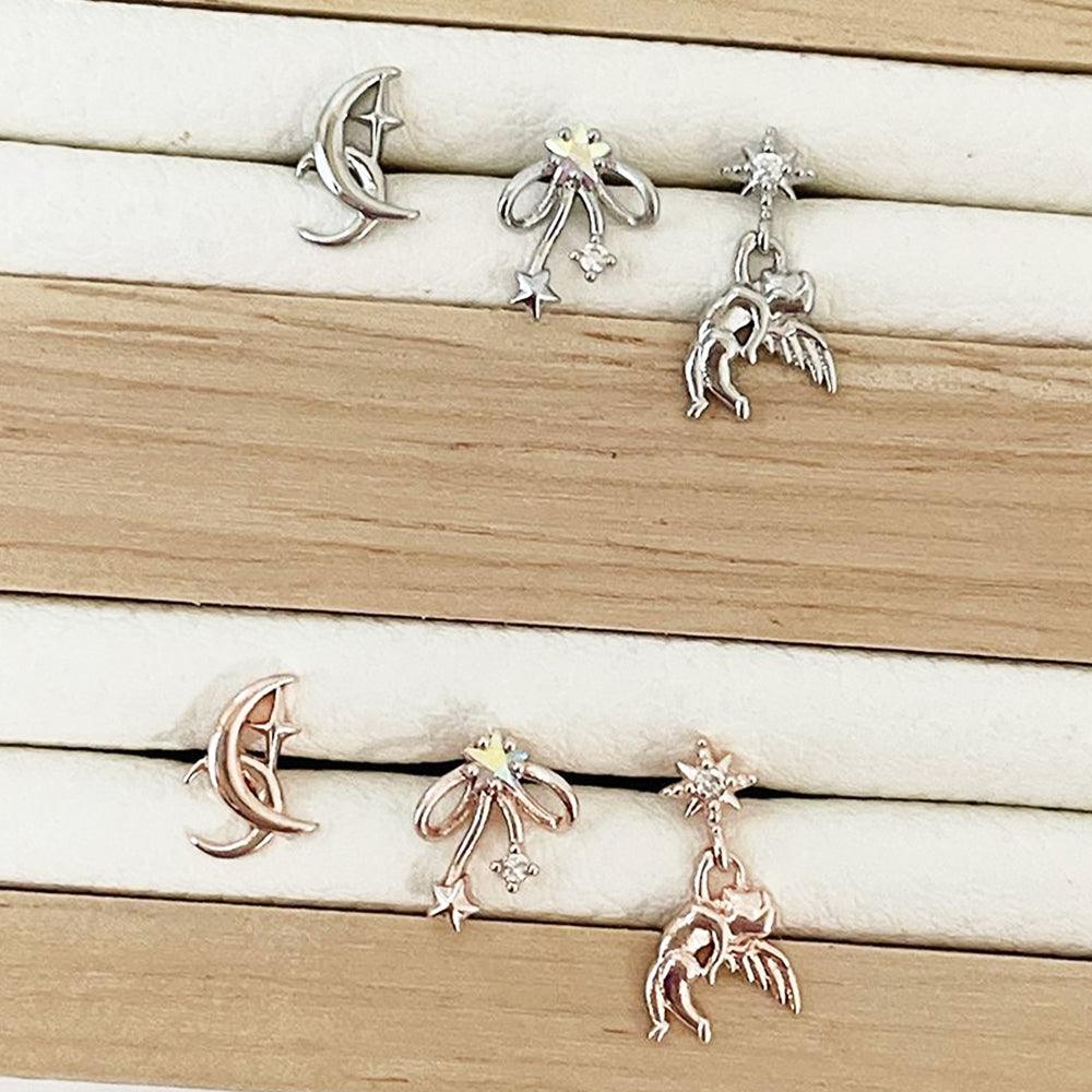 サージカル]赤ちゃん天使 月 リボン キュービック (3Type 2Color) 16G