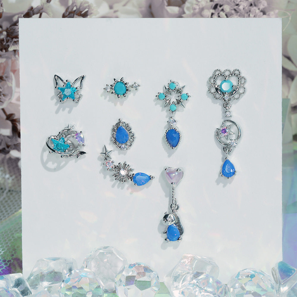 サージカル]アクアターコイズブルー ピアス (10Type) 16G/14G