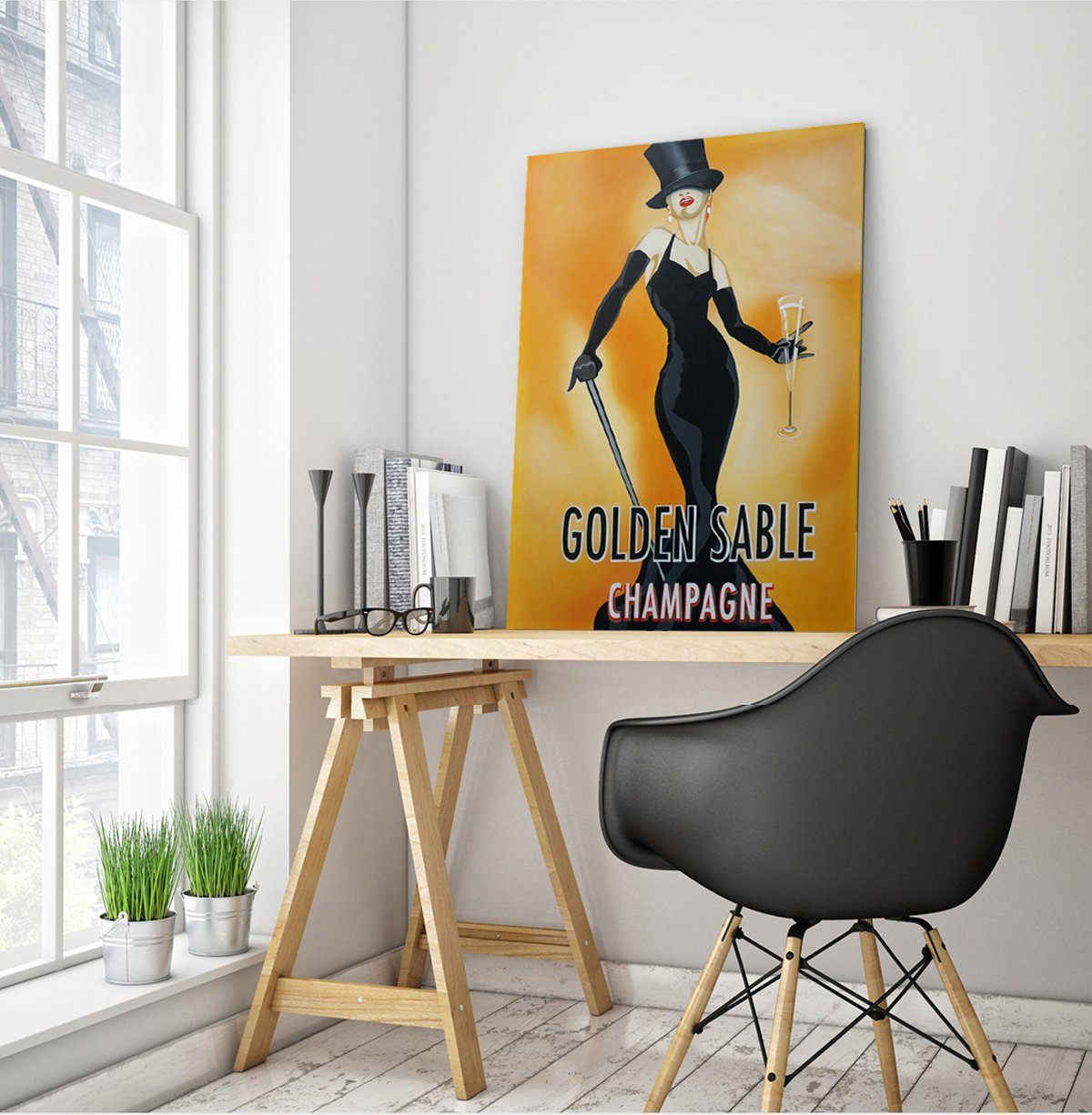 100% handmade Vintage Poster - GOLDEN SABLE 36x48Inch (90x120cm