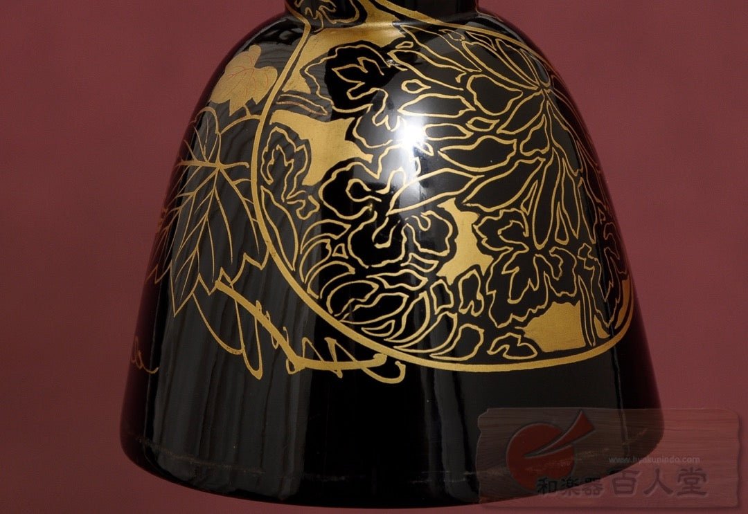 小鼓胴 瓢箪葵蒔絵小鼓胴、古革