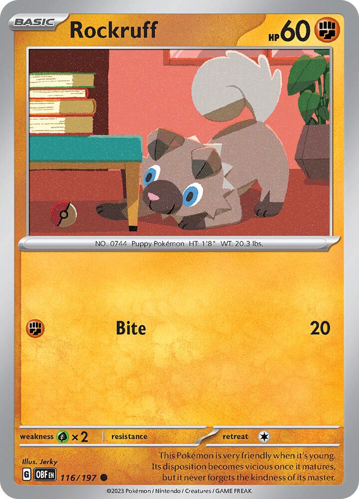 Rockruff - SV03: Obsidian Flames - Pokemon - TCGplayer.com