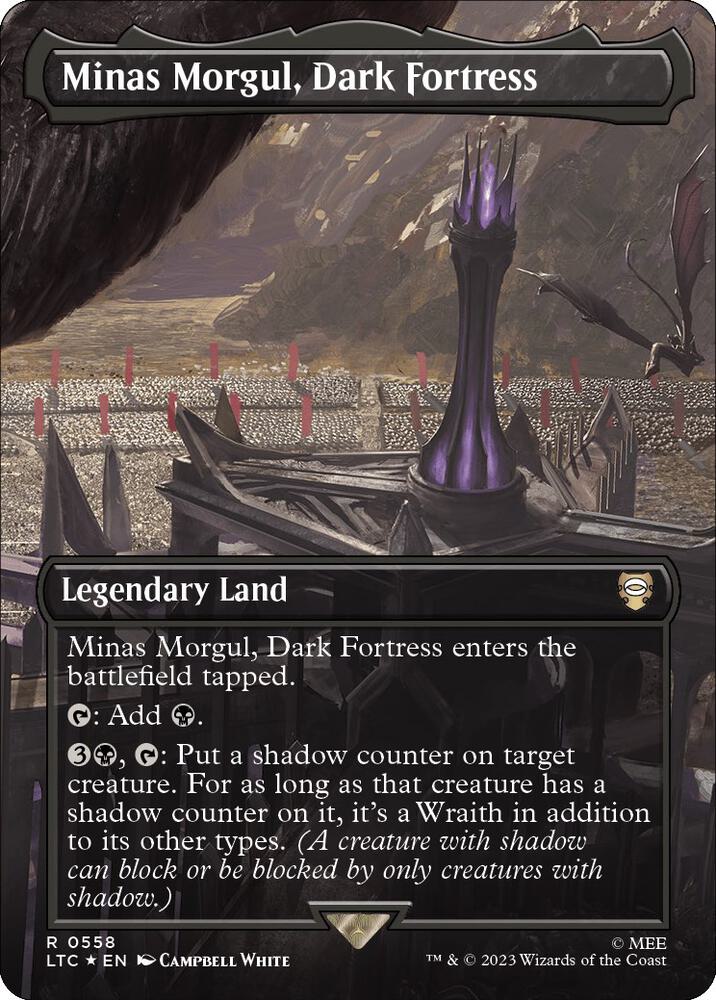 Minas Morgul, Dark Fortress (Borderless) (Surge Foil) - Commander
