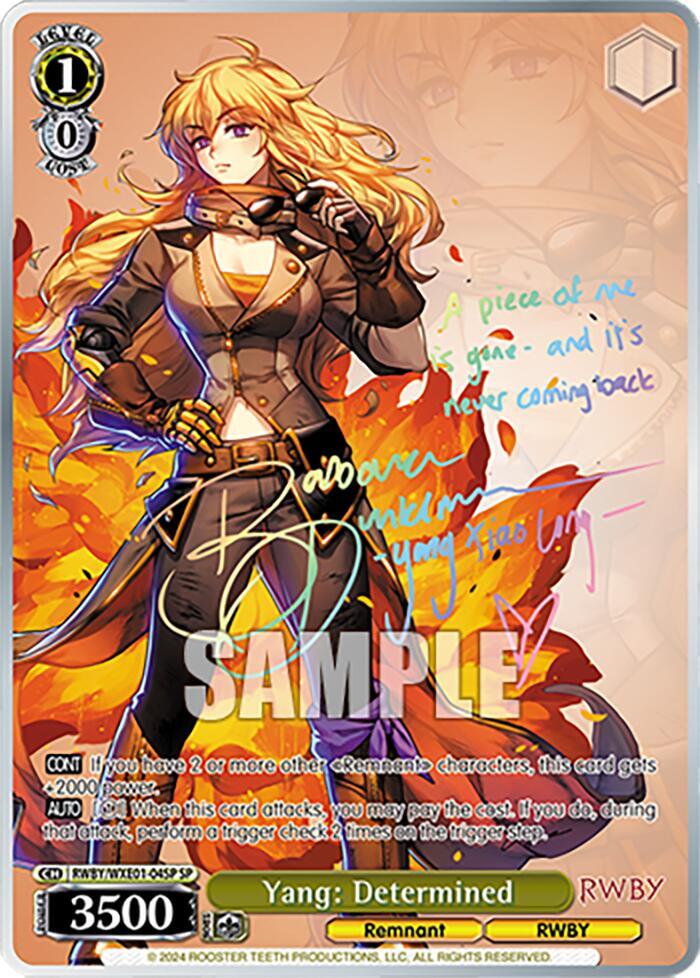 Yang: Determined (SP) - RWBY Premium Booster - Weiss Schwarz