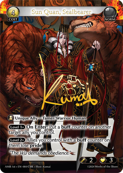 Sun Quan, Sealbearer (CSR) - Mortal Ambition - Grand Archive TCG
