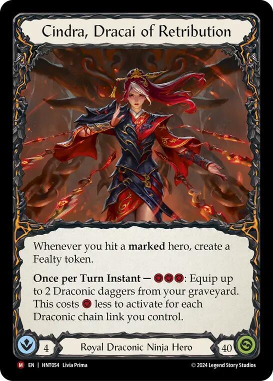Cindra, Dracai of Retribution - The Hunted - Flesh and Blood TCG