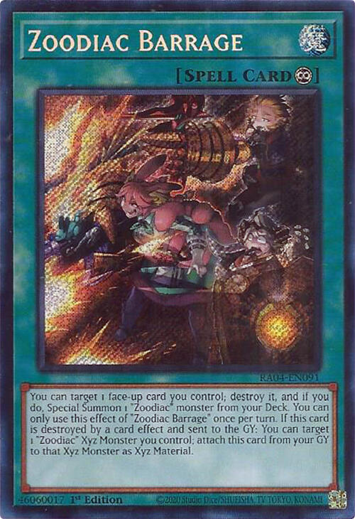 Zoodiac Barrage (Secret Rare) - Quarter Century Stampede - YuGiOh