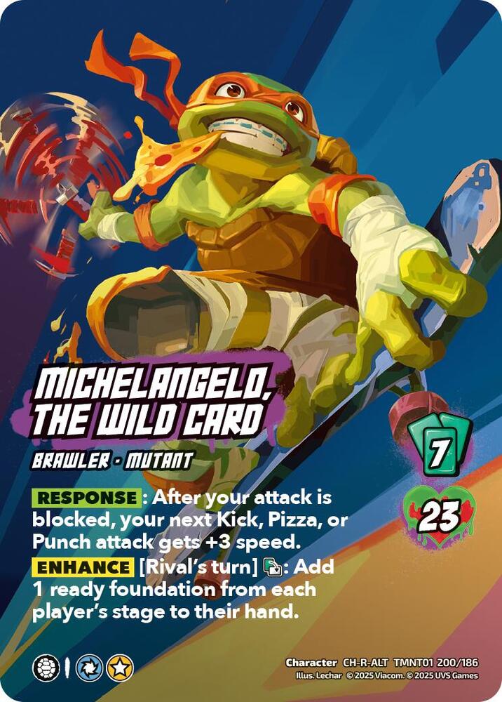 Michelangelo, the Wild Card (Alternate Art) (200) - Teenage Mutant