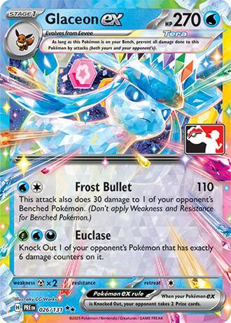 Glaceon ex - 026/131 - Prize Pack Series Cards - Pokemon