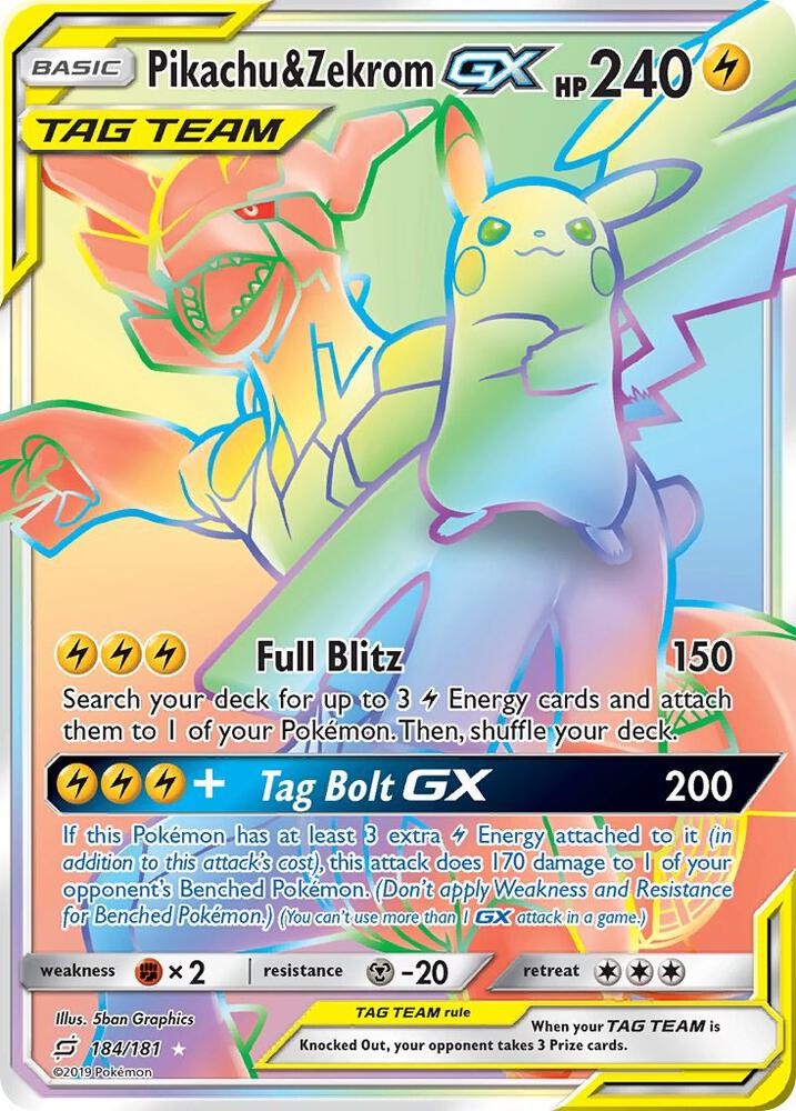 Pikachu & Zekrom GX (Secret) - SM - Team Up - Pokemon - TCGplayer.com