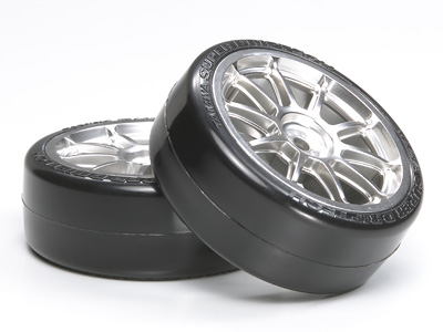 OP.1022 メッキ10本ホイール スーパードリフトタイヤ2本(24mm・0): RC