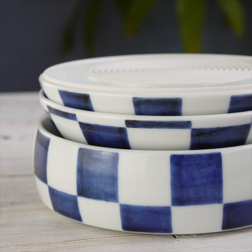 有田焼/李荘窯/珠型三段重/市松文/Φ16 X H15.5cm - テーブルライフストア