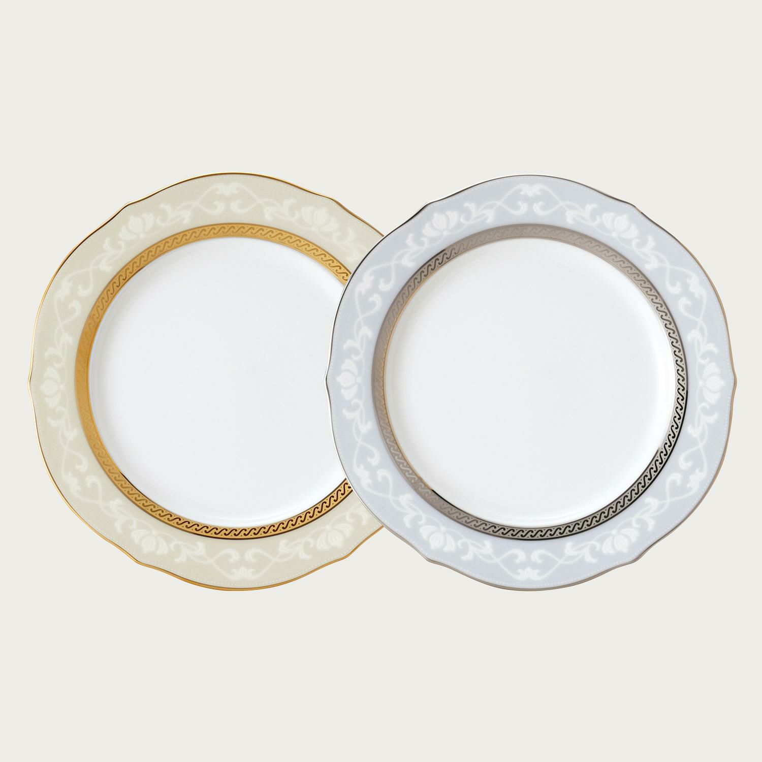 トレフォリオゴールド&プラチナ 22cmプレートペア(色変り) | ノリタケ