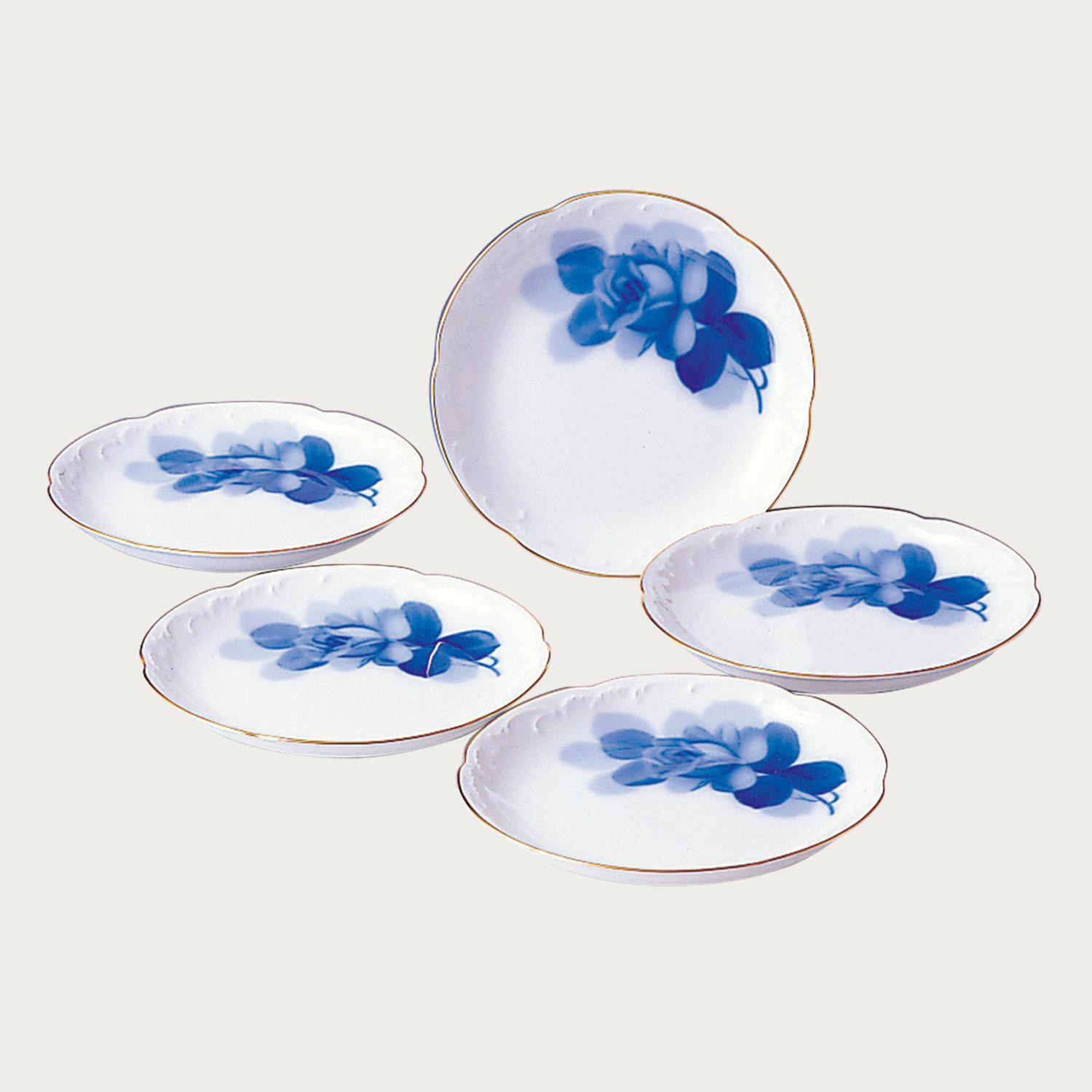 大倉陶園］ブルーローズ(8011) 15cm銘々皿揃(5枚) | ノリタケ食器公式