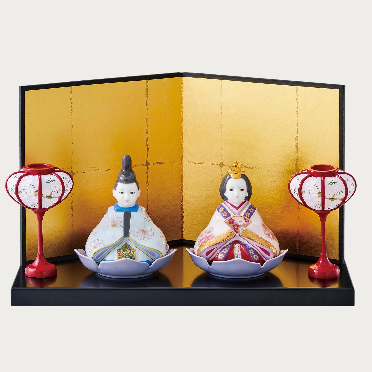 名入れアイテム プレゼントキャンペーン] 歳時記 ひな人形(金屏風