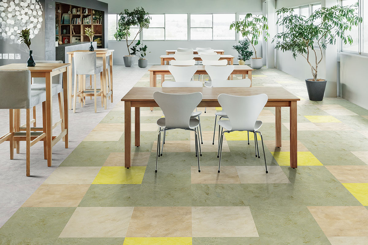 新たに植物由来の原料を使用したコンポジションビニル床タイル