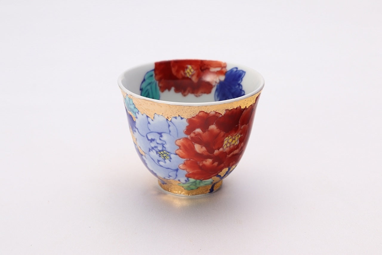 ティー用品 「茶器セット 金彩 藤 木箱付」 金龍窯 江口天童 有田焼