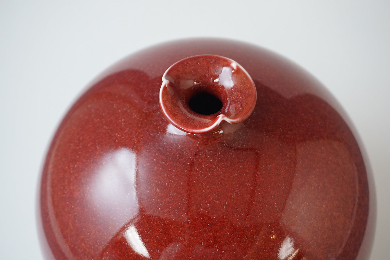 花器 「辰砂花瓶 丸形」 真右ェ門窯 有田焼 陶磁器 – Takumi Japan