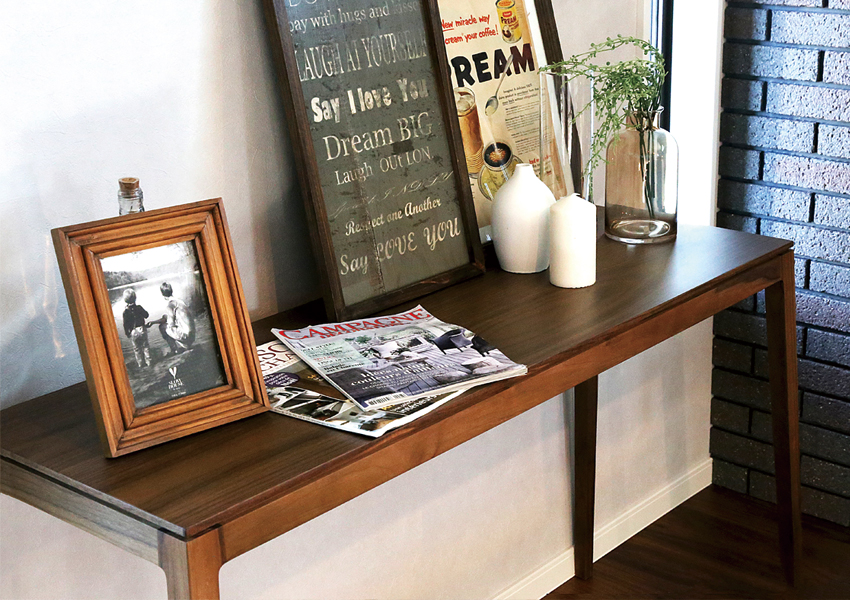 モル コンソールテーブル WALNUT (サイズオーダー可)(W90~120×D40