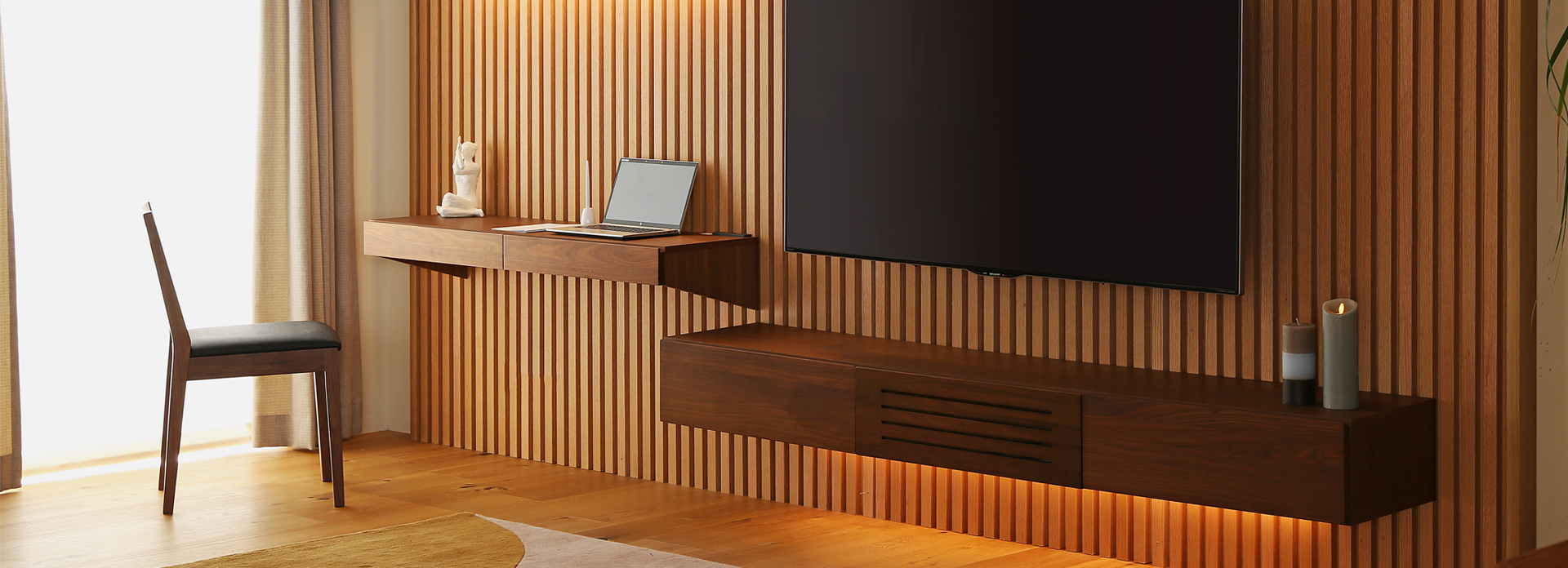 ウィトー TVボード フラップ扉タイプ OAK(W120~240×D34×H27cm)税込