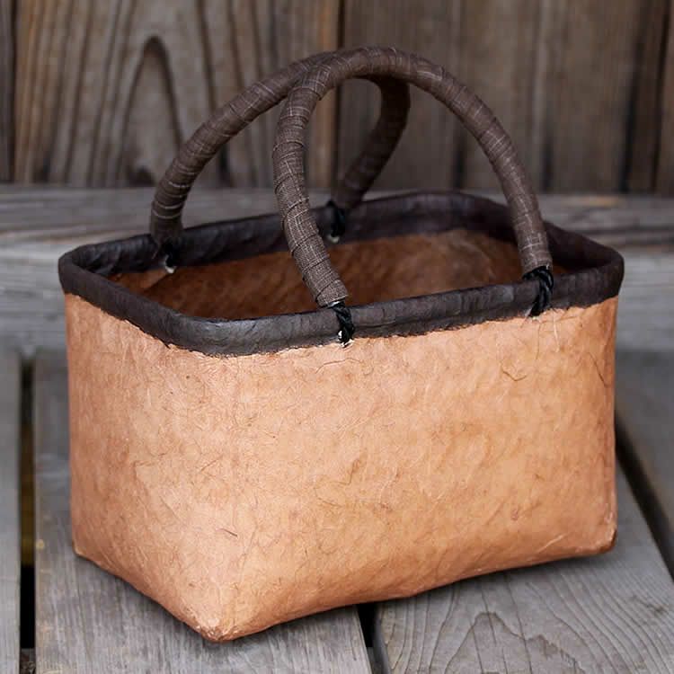 一閑張り買い物かご（大） | 虎斑竹専門店 竹虎