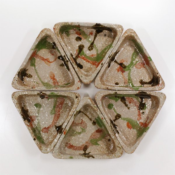 河井 寛次郎『三色皿』共箱 民藝 - 瀧屋美術 -鎌倉の美術品専門店 販売