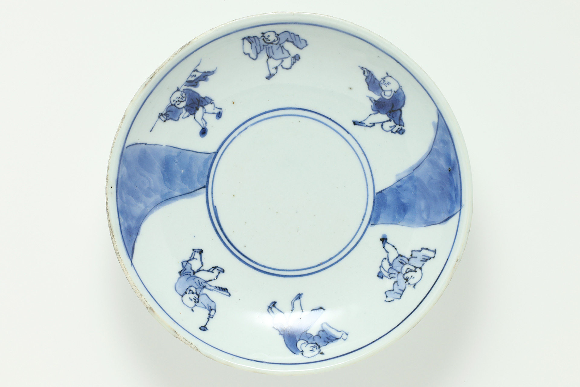 古染付唐子文皿（5客 / 明時代） - 天平堂（TENPYODO）