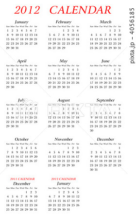 2012年カレンダーのイラスト素材 [4056185] - PIXTA