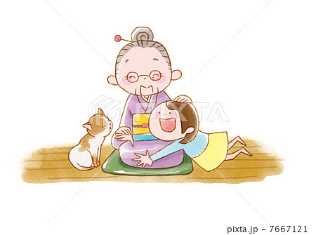 おばあちゃんと孫のイラスト素材 [7667121] - PIXTA