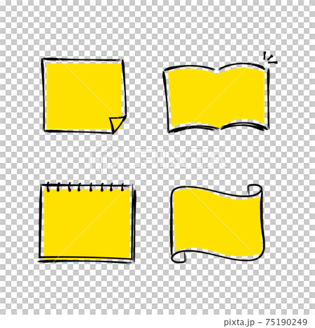 手書き風 メモやノートの版ズレフレームセットのイラスト素材