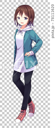アニメ風の女性キアニメ風の女性キャラクター 全身イラスト＋表情差分