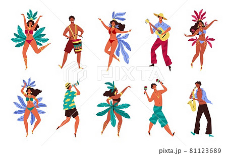 Brazil Carnival. Rio de janeiro samba festival.のイラスト素材