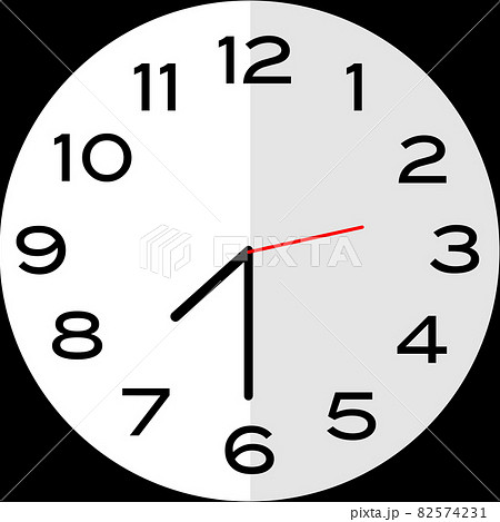Half past 7 o'clock analog clock iconのイラスト素材 [82574231] - PIXTA