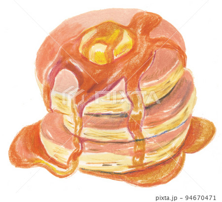 色鉛筆で描いたホットケーキのイラスト素材 [94670471] - PIXTA