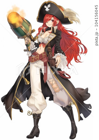 ファンタジー系の女性キャラクターの全身立ち絵イラストのイラスト素材