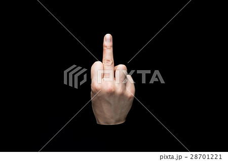 中指を立てるの写真素材 - PIXTA