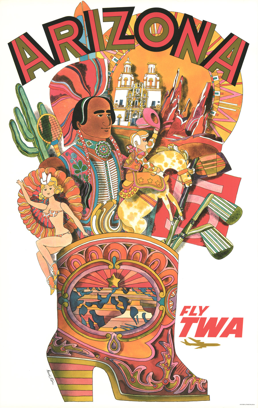 Vintage Travel Poster I Arizona: Fly TWA by David Klein – the