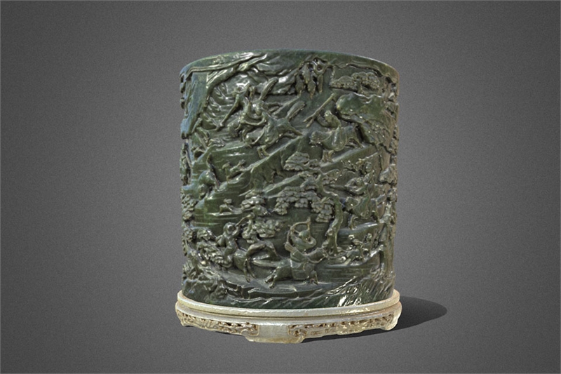 国立故宮博物院 3D文物鑑賞-3D文物-前漢早中期 玉鳥獣紋卮