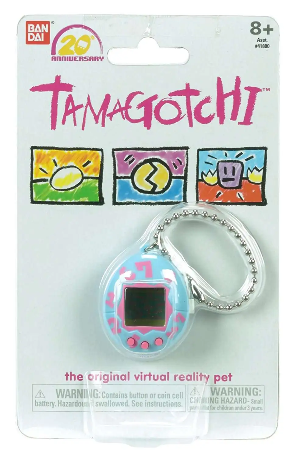 Tamagotchi 20th Anniversary Series 1 Light Blue with Pink Numbers