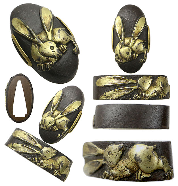 日本刀の縁頭｜耳長兎図｜日本刀・刀剣販売店・東京【十拳】