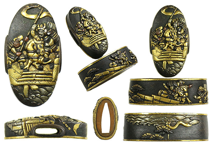 日本刀の縁頭｜源平橋合戦図｜日本刀・刀剣販売店・東京【十拳】