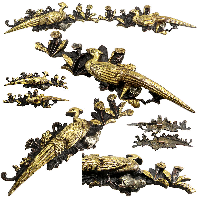 日本刀の目貫｜赤銅地親子雉子図｜日本刀専門店・東京【十拳】