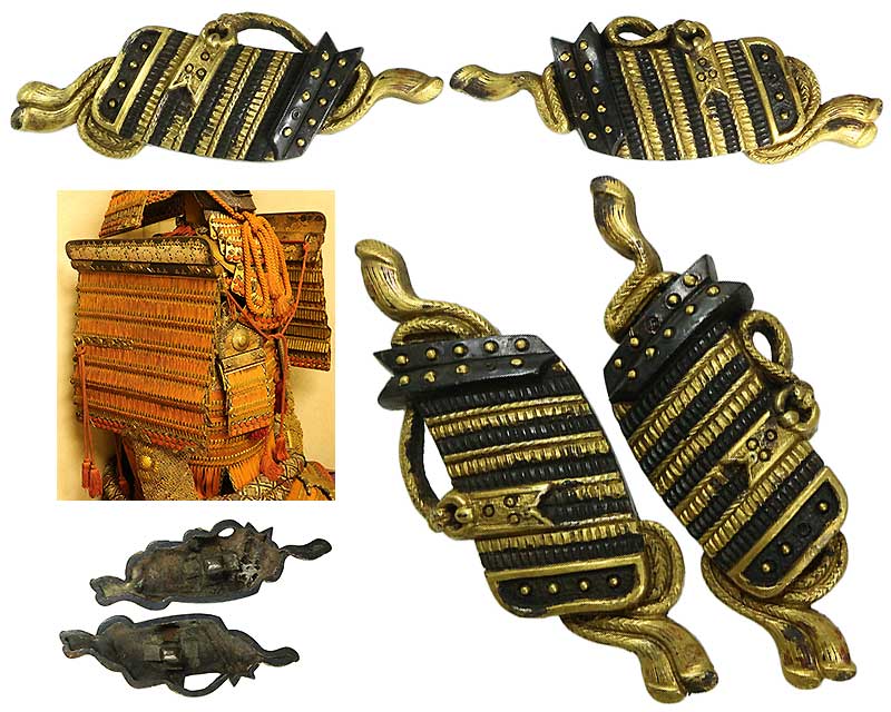 日本刀の目貫｜赤銅地鎧袖図目貫｜日本刀専門店・東京【十拳-TOKKA-】