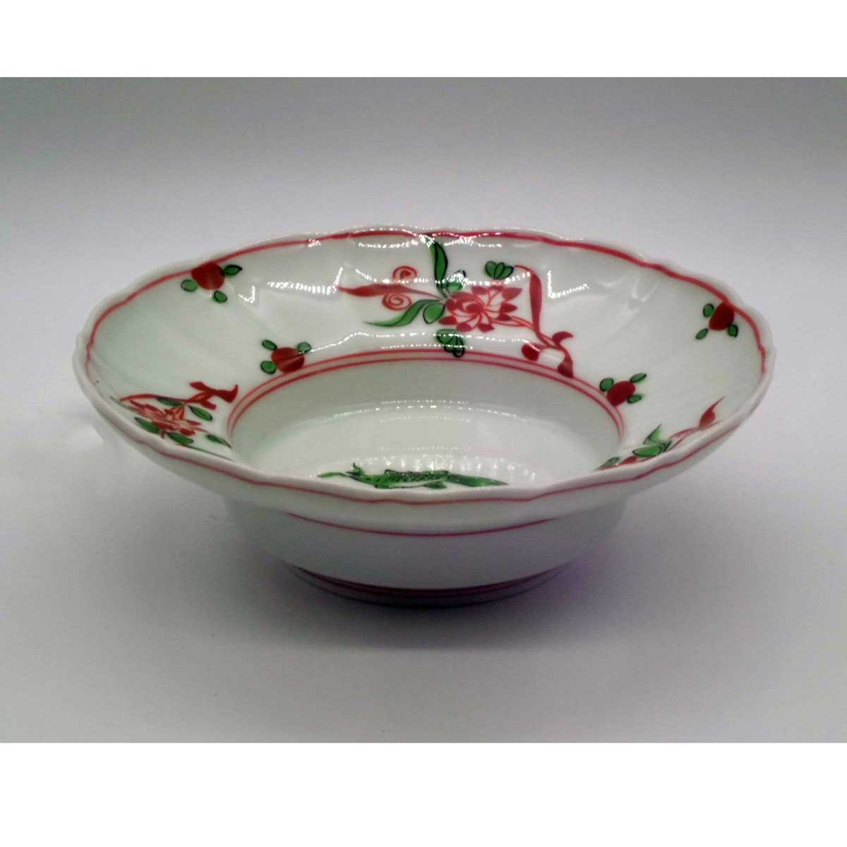 有田焼☆二重高台☆70000円購入☆手描き☆色絵深鉢八角形☆上約22.4センチ