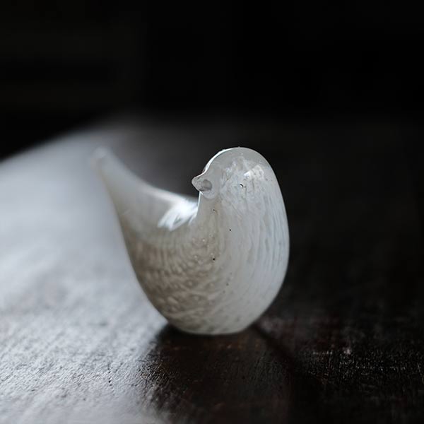 Vicke Lindstrand（ヴィッケ・リンドストランド）ガラスの鳥（白