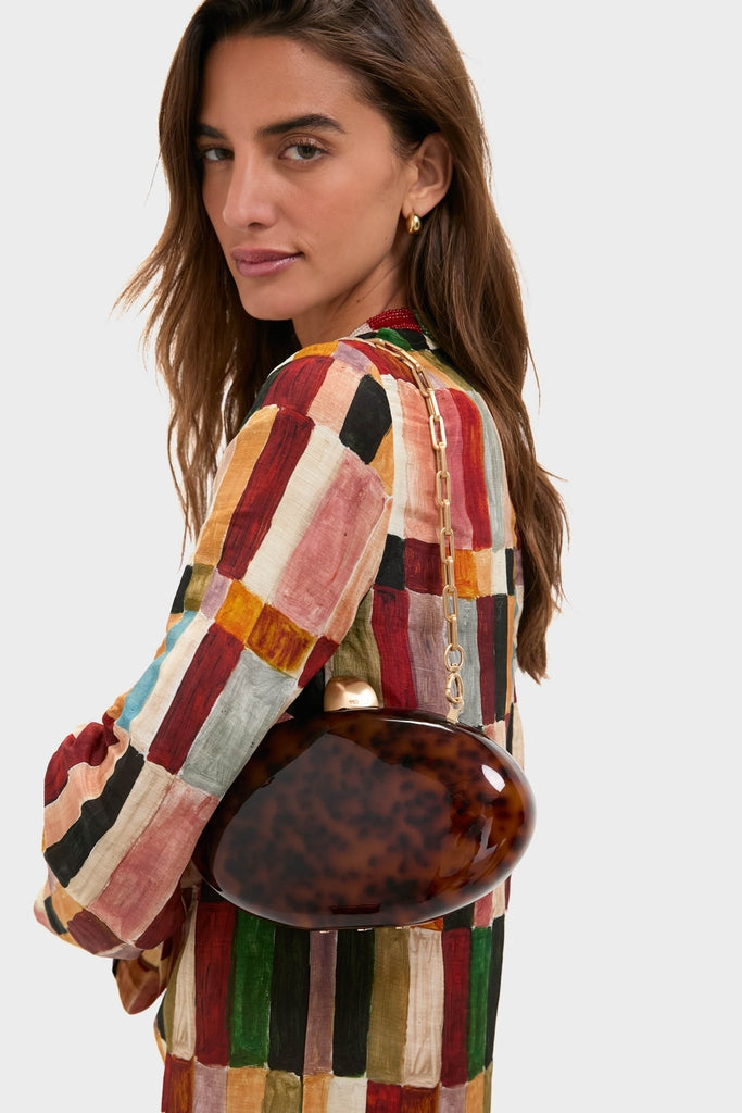 Caramel Tortoise Eviana Clutch | Cult Gaia